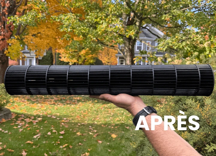 Rouleau d'évaporateur de la tête murale intérieure de la thermopompe nettoyée et propre